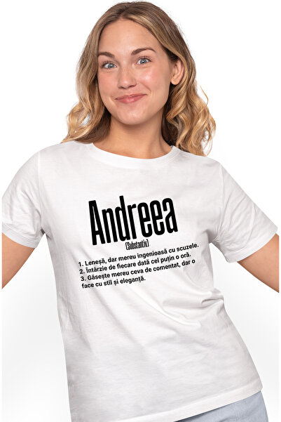 StoryGift Romania Tricou Femei Cu Numele Andreea, Si Mesaj Amuzant, Lenesa, M...