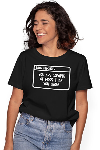 StoryGift Romania Tricou Femei Cu Mesajul "esti Capabil De Mai Mult Decat Sti...