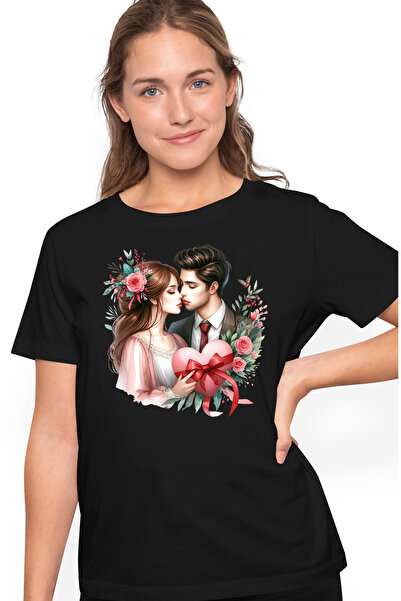 StoryGift Romania Tricou Femei Cu O Femeie Si Un Barbat, Ilustratie, Cuplu, I...