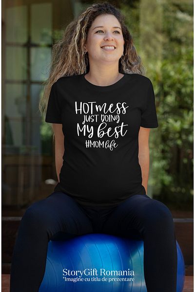 StoryGift Romania Tricou Femei Pentru Mamele Iubite Si Fierbinti Care Incearca Din Rasputeri Cu I Blk_l