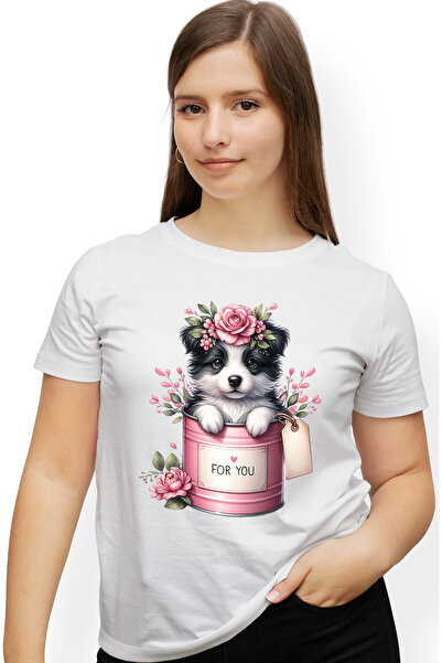 StoryGift Romania Tricou Femei cu un catelus vesel care iese dintr-o conserva...