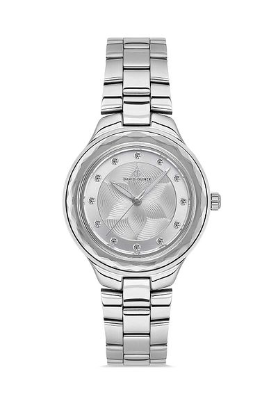 DAVID GUNER Women's Wristwatch with Silver Coated White Dial - Dg-8728La-A1
