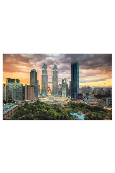 StoryGift Romania Tablou Canvas Magia Orasului La Apus: Blocuri Inalte