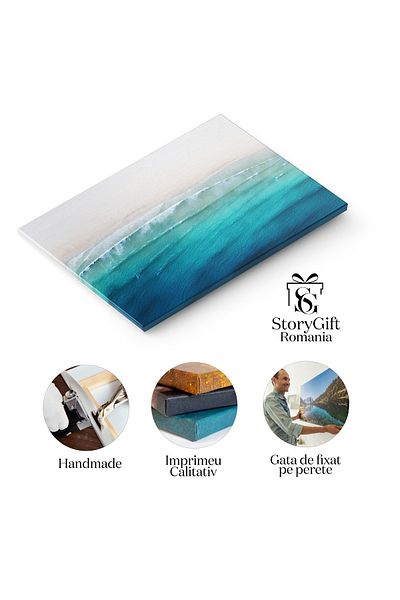 StoryGift Romania Tablou Canvas Peisaj Aerian In Islanda, Plaja, Coasta, Calatorie, Ocean, Turism 2684