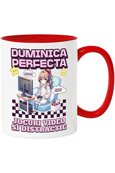 StoryGift Romania Cana Cu Fata Stil Anime Iubitorii De Jocuri Video Text Dumi...