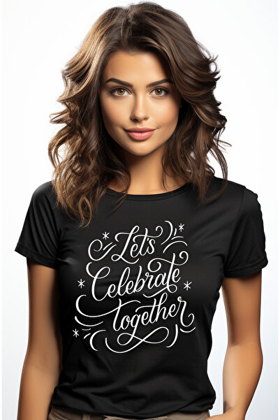 StoryGift Romania Tricou Femei Cu Mesajul In Engleza "let's Celebrate Together" - Hai Sa Celebram Blk_l