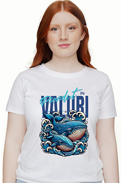 StoryGift Romania Tricou Femei Pierdut În Valuri Balene In Mare Lume Acvatica...