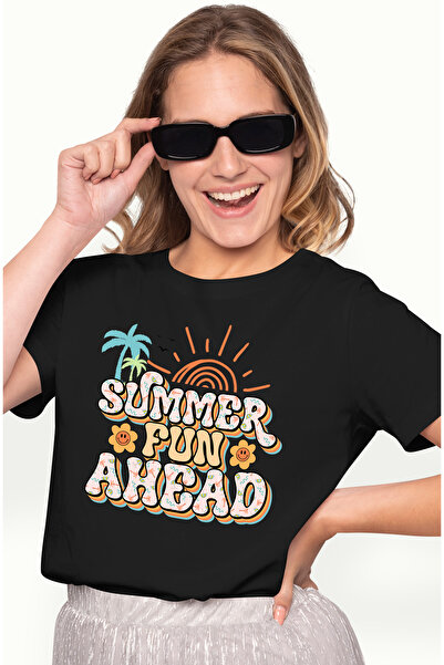 StoryGift Romania Tricou Femei Cu Mesajul "summer Fun Ahead", Vara, Vacanta, ...