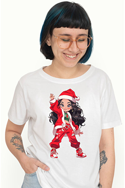 StoryGift Romania Tricou Femei Cu O Fata Craciunita Imbracata Modern, Ilustra...