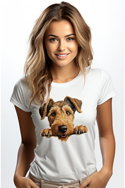 StoryGift Romania Tricou Femei Cu Un Caine Blanos, Ilustratie, Maro, Se Uita ...