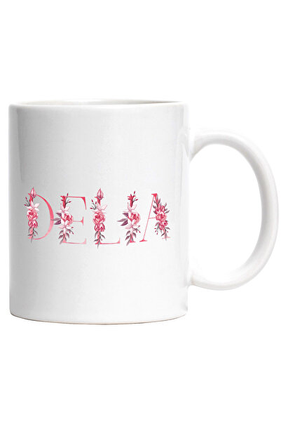 StoryGift Romania Cana Cu Numele Delia, Floral, Colorat, Creativ, Frumos, Uni...