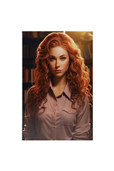 StoryGift Romania Tablou Canvas: Frumoasa Fata Roscata Biblioteca, Barbie, Fa...