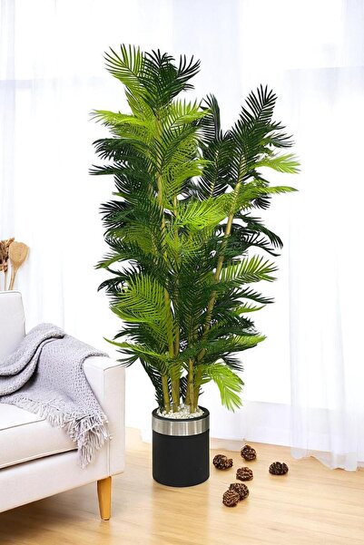 Fupe Shop Yapay Ağaç Palmiye Kalın Bambu 200 Cm Yükseklik Gri Saksı