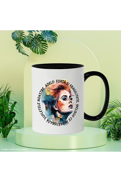 StoryGift Romania Mug With Adele: Strength And Fragility, Music, Artist, Singer, Multicolor 330 , With