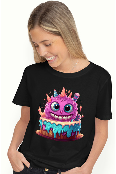 StoryGift Romania Tricou Femei Cu Un Tort Si Cu O Creatura In Forma De Minge,...