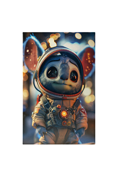 StoryGift Romania Tablou Canvas: Astronautul Baby Albastru Stich Cu Privire Induiosatoare Si Urechile Mari, Lilo