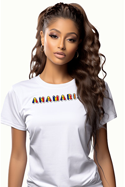 StoryGift Romania Tricou Femei Cu Numele Anamaria, Romania, Suporter, Steagul...