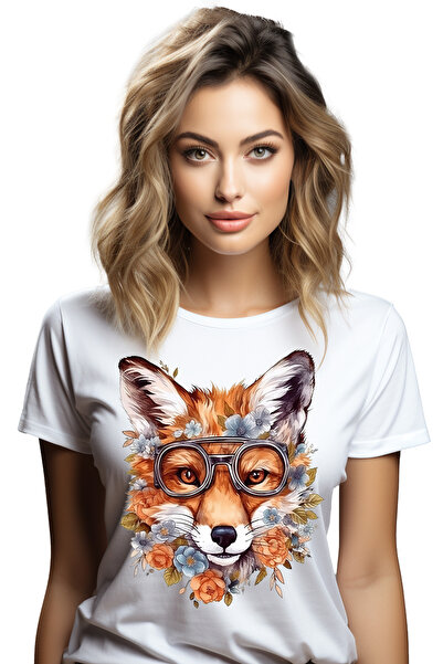 StoryGift Romania Tricou Femei Cu Un Vulpoi Cu Ochelari, Tocilar, Ilustratie,...