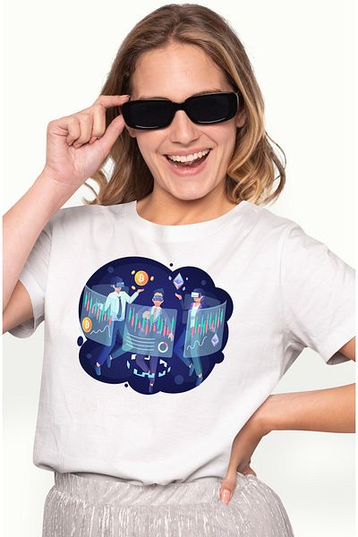 StoryGift Romania Tricou Femei Cu Spatiu, Vr, Bitcoin, Crypto, Investitii, Multicolor Cu Imprimeu Wht_l