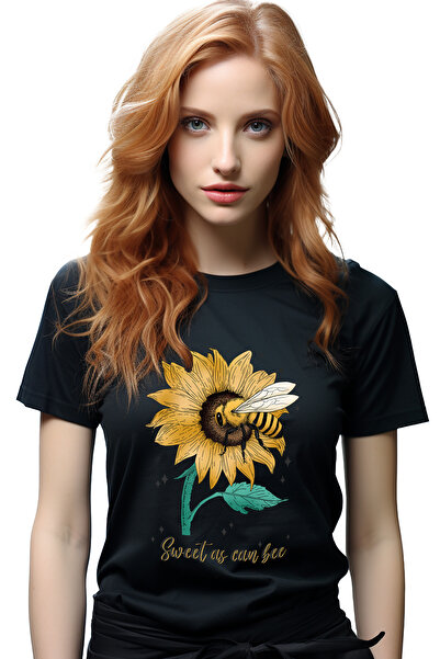 StoryGift Romania Tricou Femei Cu Albina Stand Pe O Floare Cu Mesajul "sweet ...