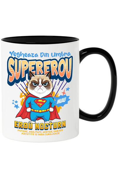 StoryGift Romania Cana Cu Scottish Fold Caine In Costum De Superman Cu Peleri...