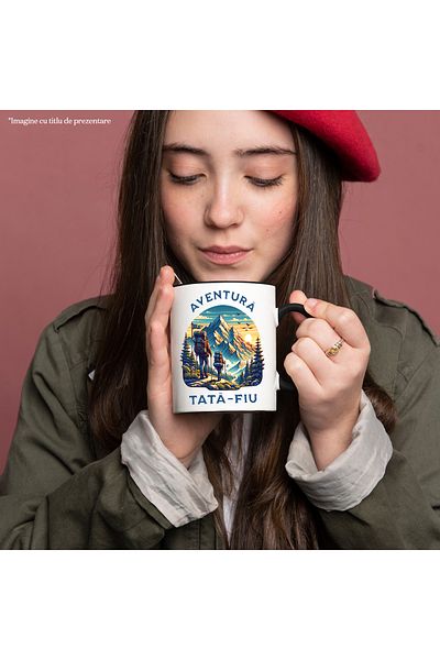 StoryGift Romania Mug adventure on the mountain father son, family, nature camping, 330ml, Ceramic with Man, With, STG