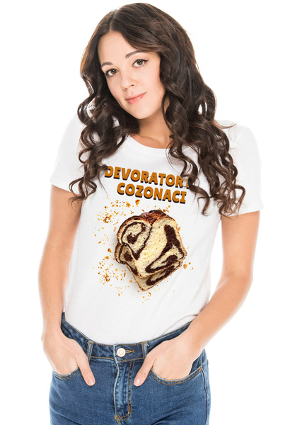 StoryGift Romania Tricou Femei Devorator De Cozonaci Felie Gustoasa Tradition...