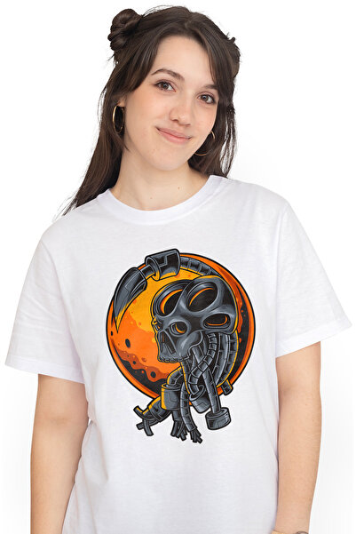 StoryGift Romania Tricou Femei Cu Extraterestru, Coada, Scorpion, Robot, Apus, Sf, Multicolor Cu Wht_m