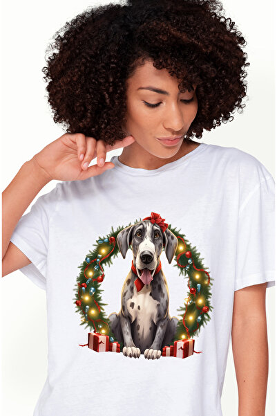 StoryGift Romania Tricou Femei Cu Un Catel Vesel, Craciun, Ilustratie, Globul...