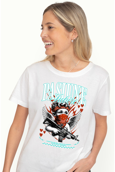 StoryGift Romania Tricou Femei Cupidon Cu Arma - Pasiune, Iubire, Valentine's...