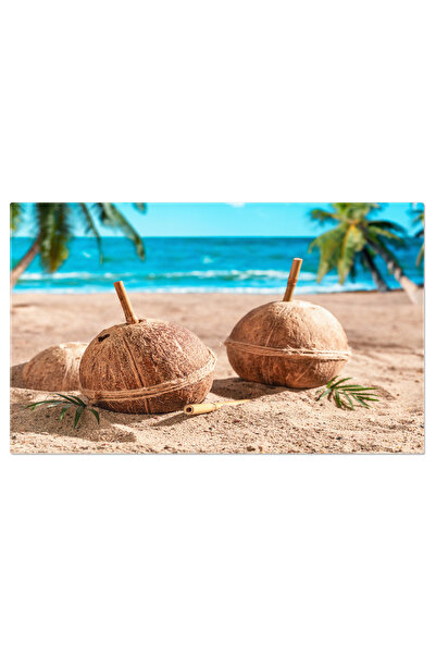 StoryGift Romania Tablou Canvas Racoritoare Tropicala Lapte De Cocos In Coaja...