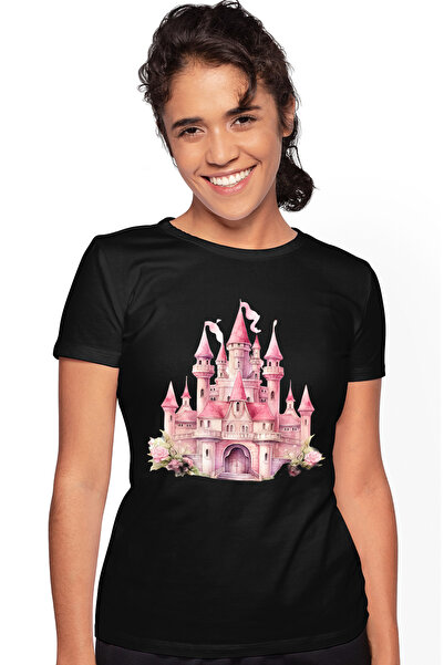 StoryGift Romania Tricou Femei Cu Un Castel, Ilustratie, Flori, Plante, Ca-n ...