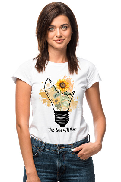 StoryGift Romania Tricou Femei Cu Mesajul "the Sun Will Rise", Ilustratie, Mo...