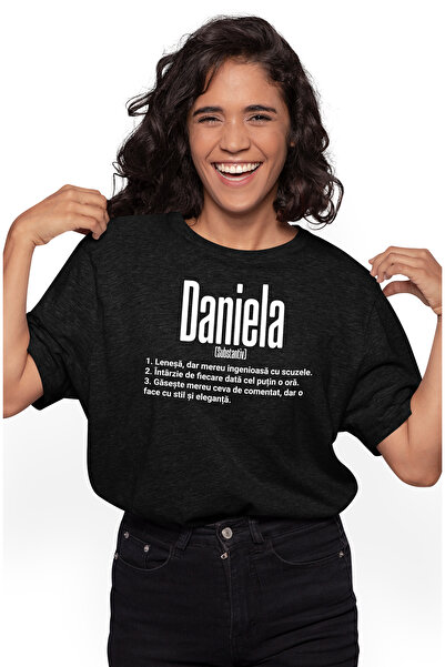 StoryGift Romania Tricou Femei Cu Numele Daniela, Si Mesaj Amuzant, Lenesa, M...