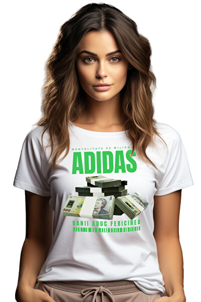StoryGift Romania Tricou Femei - Banii Aduc Fericirea, Cu Imprimeu Pe Fata, 1...