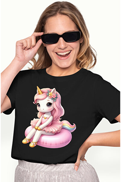 StoryGift Romania Tricou Femei Cu Un Unicorn Rusinos, Ilustratie, Floricele, ...