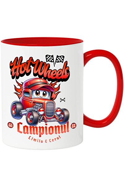 StoryGift Romania Cana Cu Aniamtie Masina Rosie Vintige Text Hot Wheels Campi...