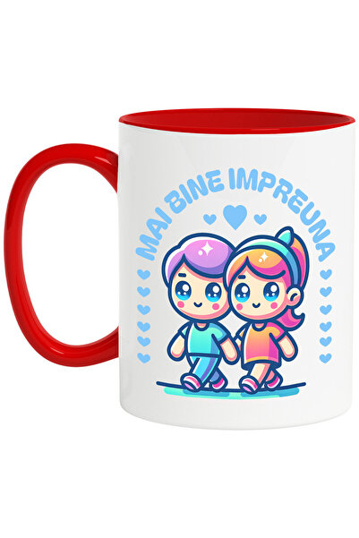 StoryGift Romania Cana Cu Cuplu Animat Fericit Plimbare Text Mai Bine Impreun...