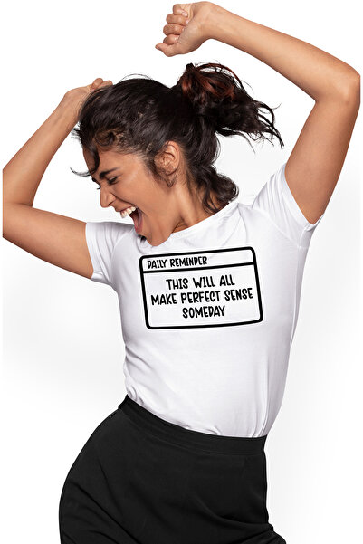 StoryGift Romania Tricou Femei Cu Textul "this Will All Make Perfect Sense Someday" - Toate Aceste Wht_l