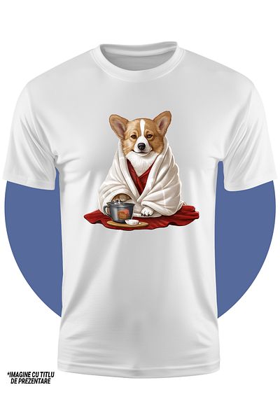 StoryGift Romania Tricou Copii Cu Un Caine Serios Caruia Ii Este Frig, Ilustratie, Racit, Ceai, Tratament, P