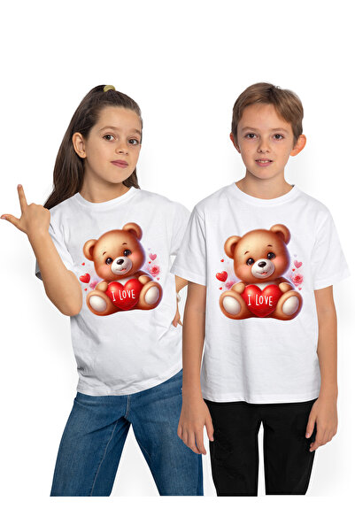 StoryGift Romania Tricou Copii Cu Un Ursulet Vesel, Ilustratie, Timid, Tine O...