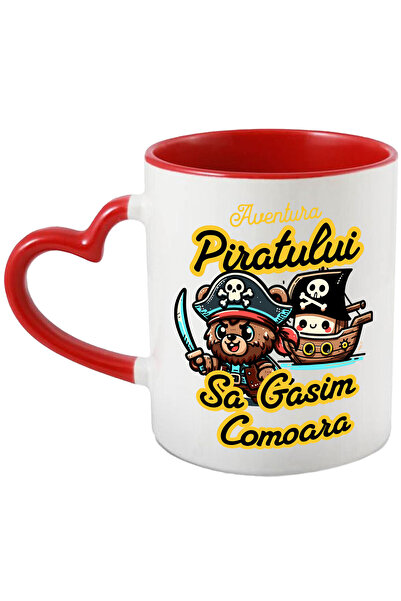 StoryGift Romania Cana Cu Urs Cu Palarie De Pirat Craniu Sabie Ascutita Corab...
