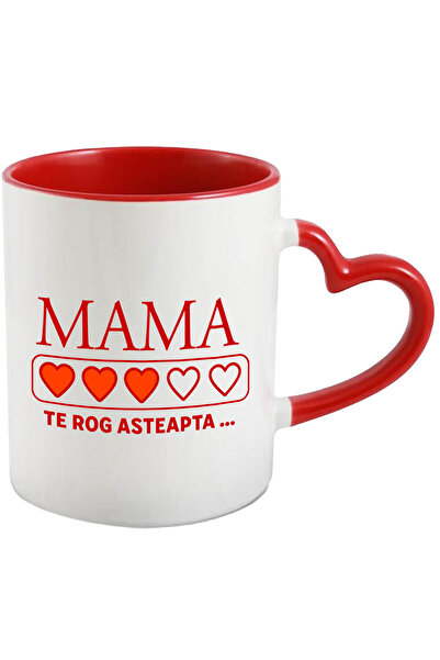 StoryGift Romania Cana Cu Inimi Pline Culoare Text Mama Te Rog Asteapta, Fami...