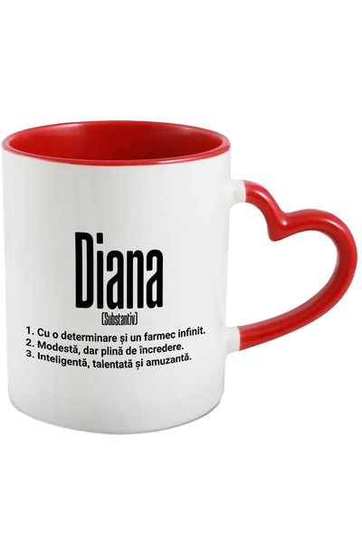 StoryGift Romania Cana Cu Numele Diana, Si Mesaj Motivational, Determinare, M...