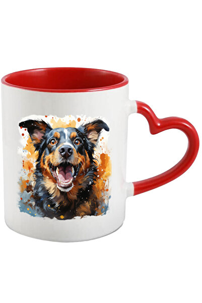 StoryGift Romania Cana Cu Caine Collie, Stropi De Vopsea, Acuarela, Zambet, M...