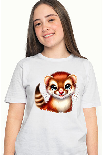 StoryGift Romania Tricou Femei Cu O Vidra Vesela, Ilustratie, Fericire, Anima...