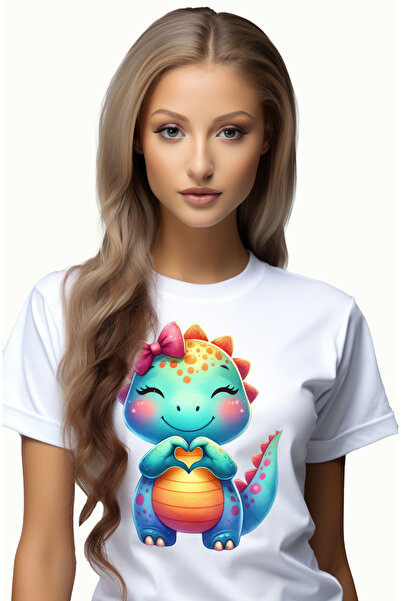 StoryGift Romania Tricou Femei Cu Un Pui De Dinozaur Fericit, Ilustratie, For...