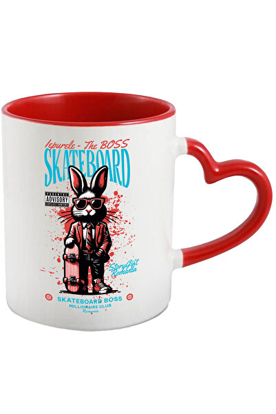 StoryGift Romania Rabbit Mug - The Boss, Skateboard Millionaire Club, 330ml, ...