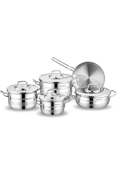 Generic كوركماز استرا 2 طقم قدور الشكل الجديد -حلل- الطبخ 9 قطع - A2050 Korkmaz