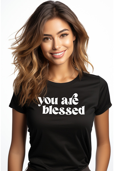StoryGift Romania Tricou Femei Cu Textul In Engleza "you Are Blessed" - Tu Es...